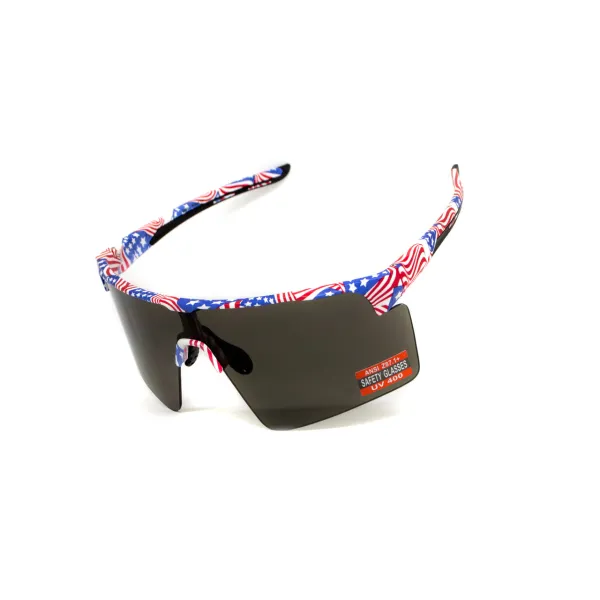 Окуляри захисні Global Vision Onyx USA Flag (gray), сірі в оправі прапор США