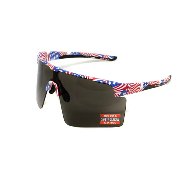 Окуляри захисні Global Vision Onyx USA Flag (gray), сірі в оправі прапор США