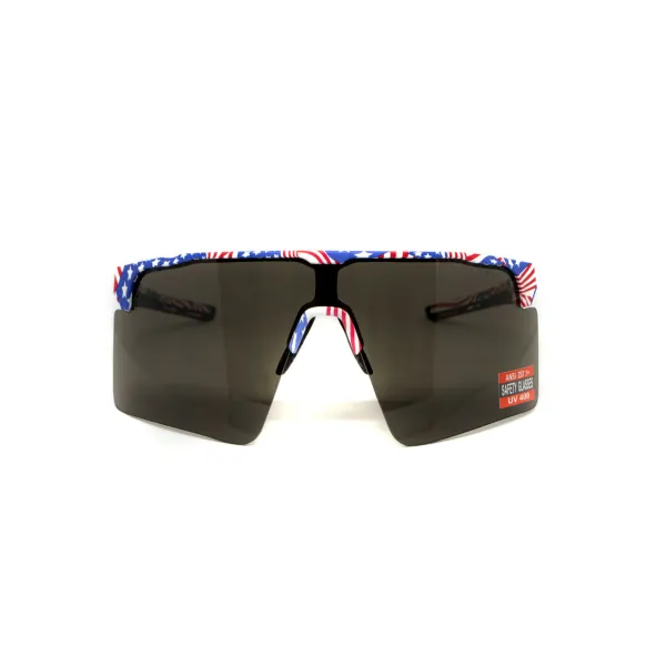 Окуляри захисні Global Vision Onyx USA Flag (gray), сірі в оправі прапор США