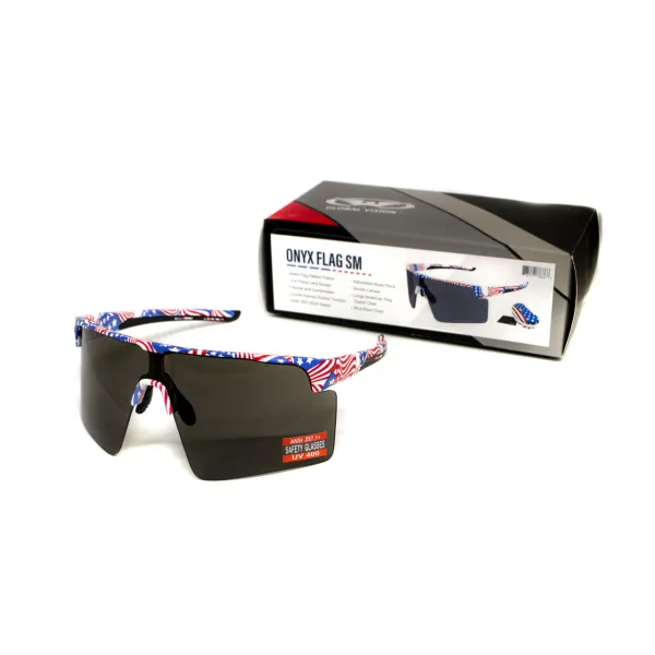 Окуляри захисні Global Vision Onyx USA Flag (gray), сірі в оправі прапор США