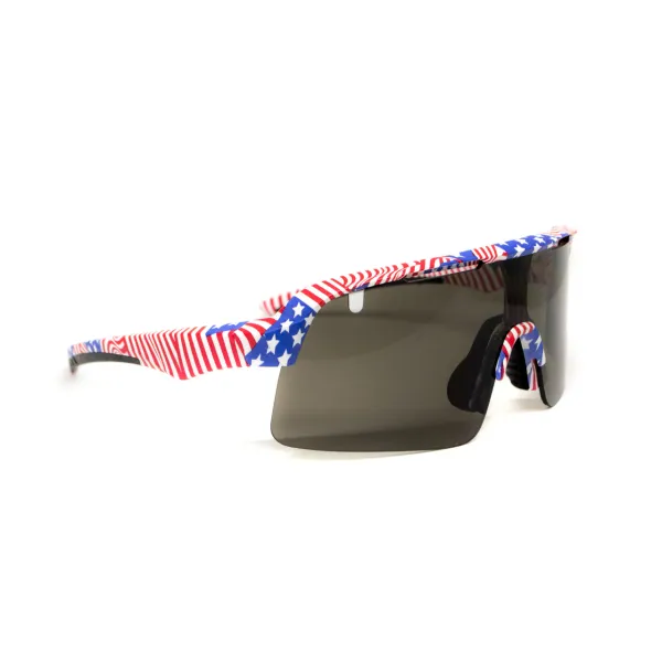 Окуляри захисні Global Vision Holeshot USA Flag (gray), сірі в оправі прапор США
