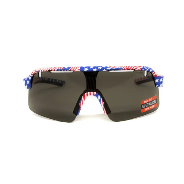 Окуляри захисні Global Vision Holeshot USA Flag (gray), сірі в оправі прапор США