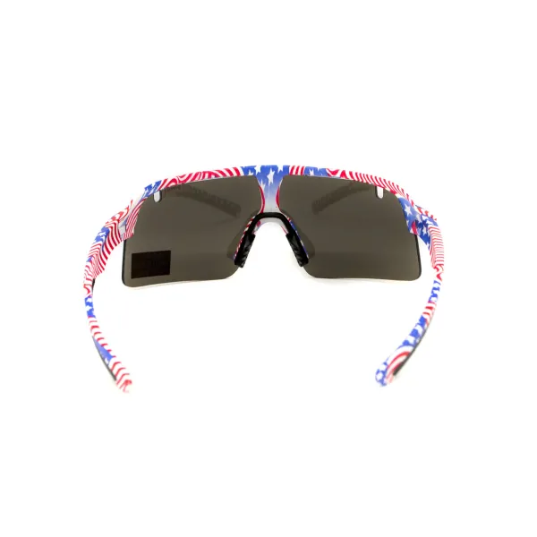 Окуляри захисні Global Vision Holeshot USA Flag (gray), сірі в оправі прапор США