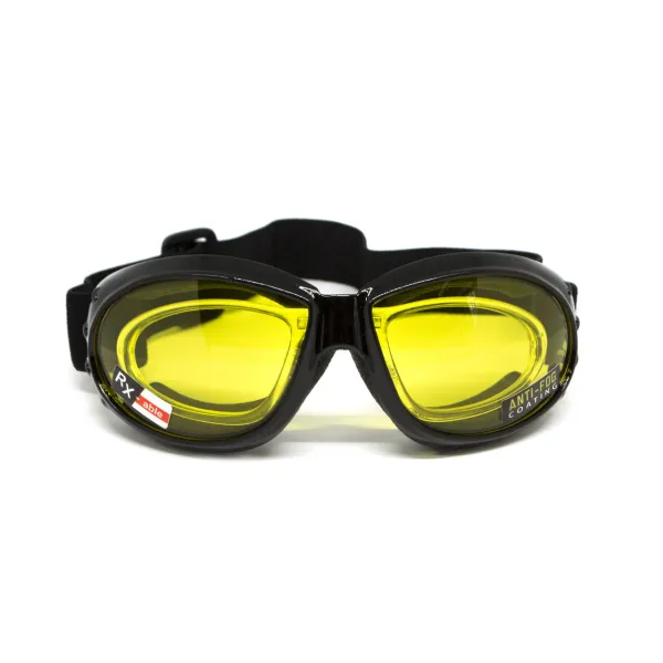 Окуляри захисні з ущільнювачем Global Vision Eliminator RX (yellow) Anti-Fog, жовті з діоптричною вставкою