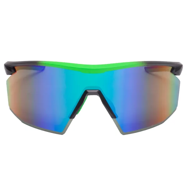 Окуляри захисні Pyramex PMXSPEC (green mirror) Anti-Fog, синьо-зелені дзеркальні лінзи в чорно-зеленій оправі