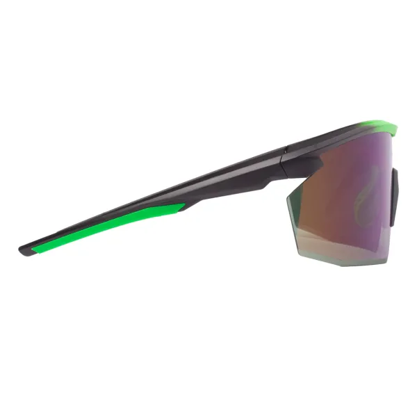 Окуляри захисні Pyramex PMXSPEC (green mirror) Anti-Fog, синьо-зелені дзеркальні лінзи в чорно-зеленій оправі