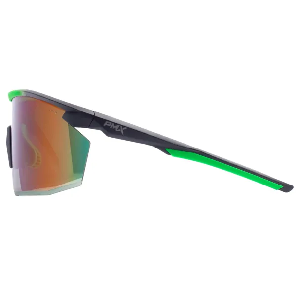 Окуляри захисні Pyramex PMXSPEC (green mirror) Anti-Fog, синьо-зелені дзеркальні лінзи в чорно-зеленій оправі
