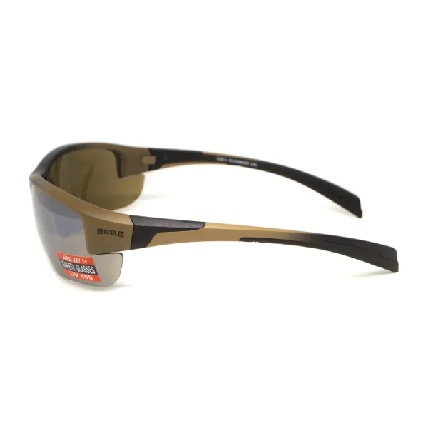 Окуляри захисні Global Vision Hercules-7 Black-Brown (drive mirror), дзеркальні коричневі в коричнево-чорній оправі