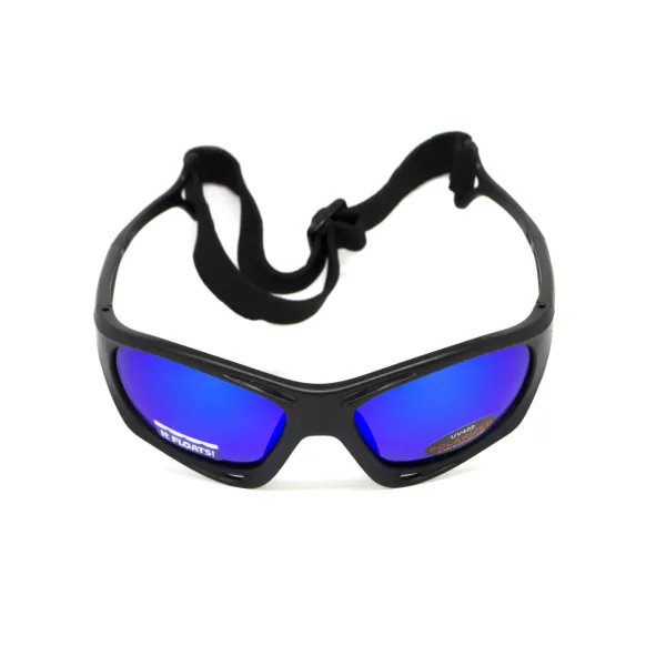 Окуляри поляризаційні BluWater Hydro Polarized (G-Tech™ blue) Anti-Fog, дзеркальні сині в чорній оправі