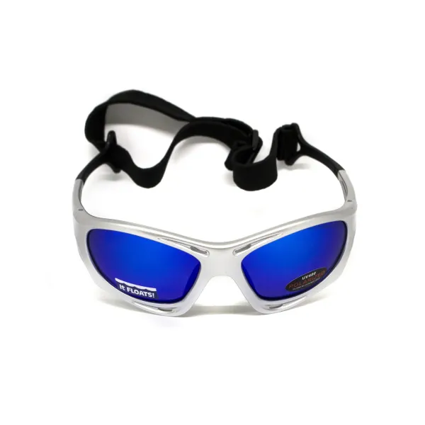 Окуляри поляризаційні BluWater Hydro Silver Polarized (G-Tech™ blue) Anti-Fog, дзеркальні сині в сріблястій оправі