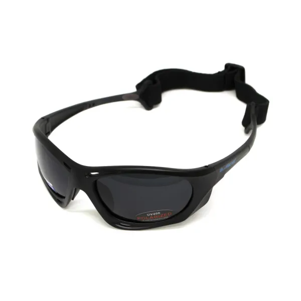 Окуляри поляризаційні BluWater Hydro Polarized (dark gray) Anti-Fog, чорні лінзи в чорній оправі