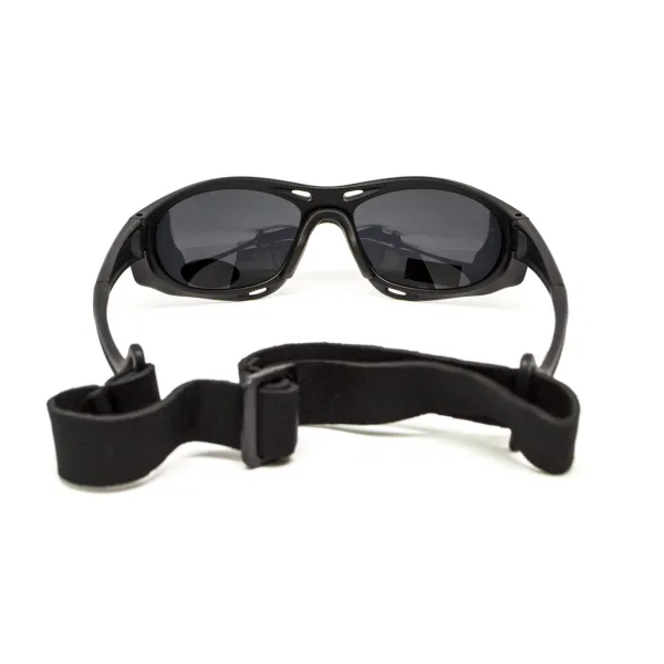 Окуляри поляризаційні BluWater Hydro Polarized (dark gray) Anti-Fog, чорні лінзи в чорній оправі