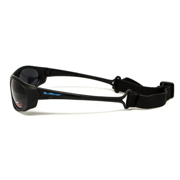 Окуляри поляризаційні BluWater Hydro Polarized (dark gray) Anti-Fog, чорні лінзи в чорній оправі