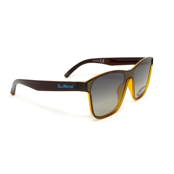 Окуляри поляризаційні BluWater Saltee Polarized (gradient gray), сірі з градієнтом лінзи в коричневій напівпрозорій оправі