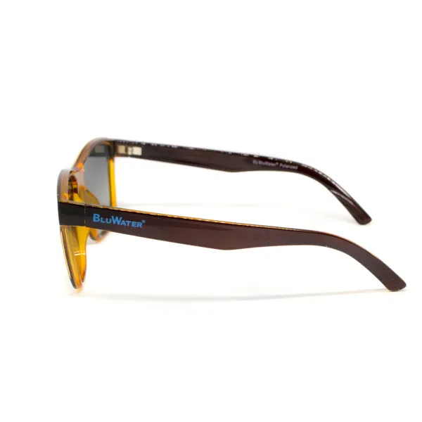 Окуляри поляризаційні BluWater Saltee Polarized (gradient gray), сірі з градієнтом лінзи в коричневій напівпрозорій оправі