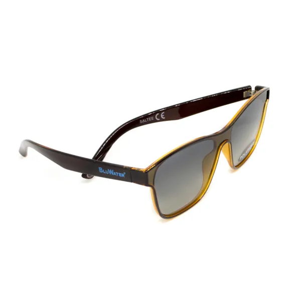 Окуляри поляризаційні BluWater Saltee Polarized (gradient gray), сірі з градієнтом лінзи в коричневій напівпрозорій оправі