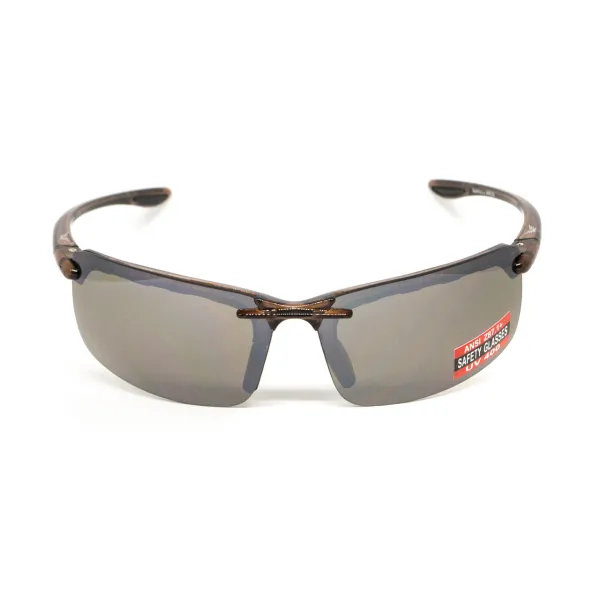 Окуляри захисні Global Vision Wheelin Crystal Brown (drive mirror), дзеркальні коричневі лінзи в коричневій напівпрозорій оправі