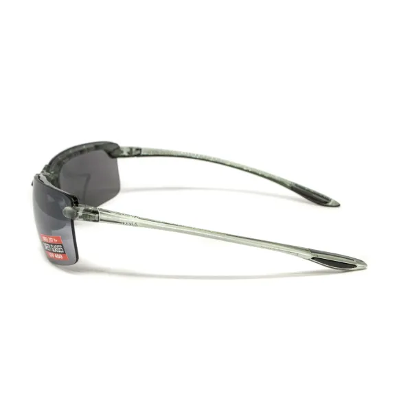 Окуляри захисні Global Vision Wheelin Crystal Gray (flash mirror), дзеркальні сірі лінзи в сірій напівпрозорій оправі