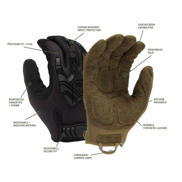 Тактичні рукавиці протиударні Venture Gear Tactical VGTG40 Heavy-Duty Impact Operator, чорні, розмір L (9)