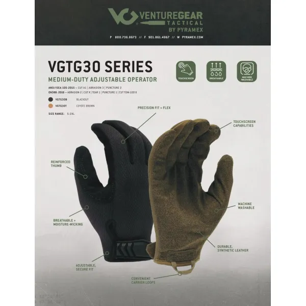 Тактичні рукавиці Venture Gear Tactical VGTG30 Medium-Duty Operator, пісочні, розмір S (7)