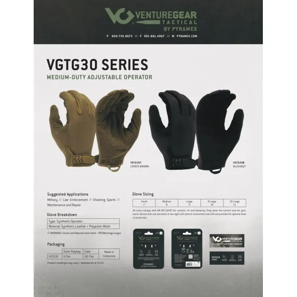 Тактичні рукавиці Venture Gear Tactical VGTG30 Medium-Duty Operator, пісочні, розмір S (7)