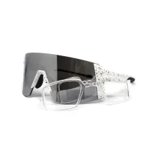 Очки защитные открытые Global Vision Astro+RX White (G-Tech™ silver), зеркальные серые в белой оправе с диоптрической вставкой в