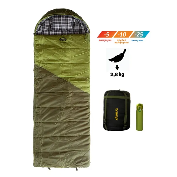 Спальный мешок Tramp Kingwood Regular одеяло левый dark-olive/grey 220/80 UTRS-053R