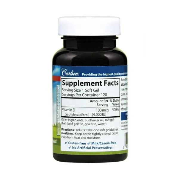Вітамін D (Vitamin D) 4000 МО 120 капсул