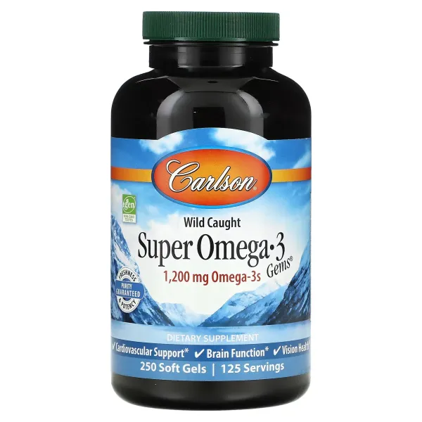 Рыбий жир (Super Omega-3) Carlson Labs, 1200 мг 180 капсул
