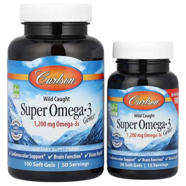 Рыбий жир (Super Omega-3) Carlson Labs, 1200 мг 180 капсул