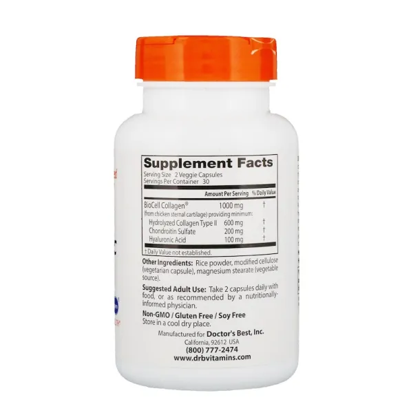 Гіалуронова кислота та хондроїтин сульфат (Hyaluronic acid+Chondroitin sulfate) 50 мг/100 мг 180 капсул