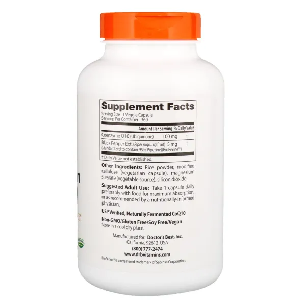 Коензим Q-10 з біоперином (CoQ10 with Bioperine) 100 мг 120 капсул