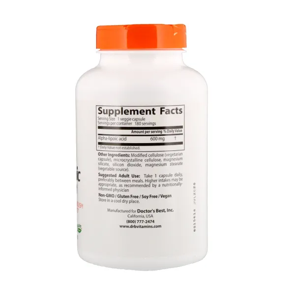 Альфа-липоевая кислота (Alpha-lipoic acid) 600 мг 180 капсул