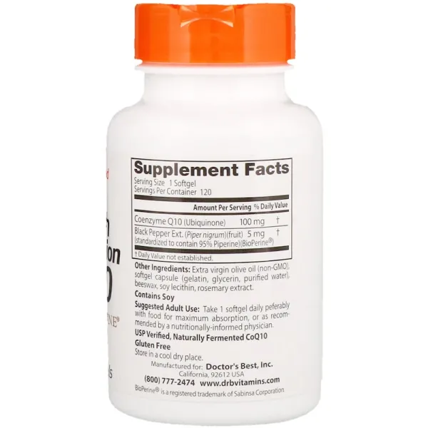 Коензим Q-10 з біоперином (CoQ10 with Bioperine) 100 мг 60 капсул
