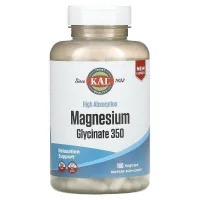 Магний глицинат, Magnesium Glycinate, KAL, высокая абсорбция, 350 мг 160капсул