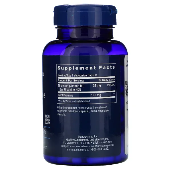 Бенфотиамин с тиамином (Benfotiamine with Theamine) 120 капсул