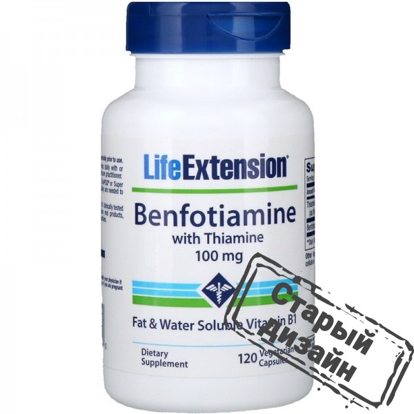 Бенфотиамин с тиамином (Benfotiamine with Theamine) 120 капсул