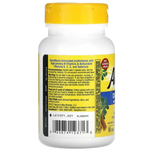 Диабетические мультивитамины (Alive! Diabetic Multivitamin) 60 таблеток