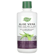 Алоэ вера, Aloe Vera, Nature's Way, гель и сок внутренних листьев с алоэ, вкус дикая ягода, 1000 мл
