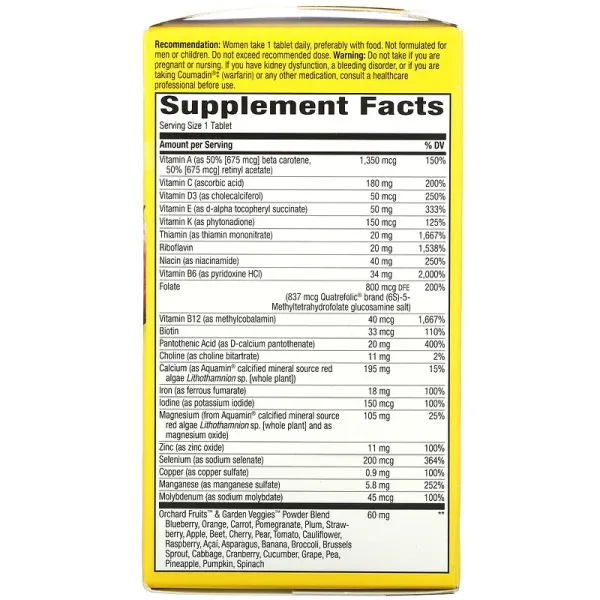 Мультивітаміни для жінок (Alive! Women's multi-vitamin) 60 таблеток