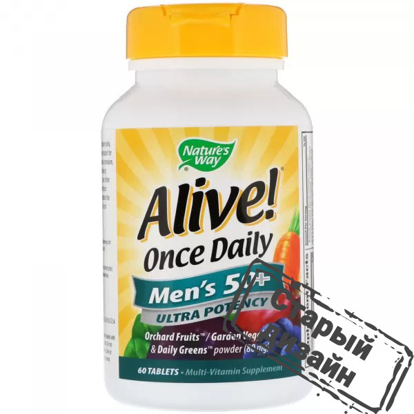 Вітаміни для чоловіків 50+ (Alive! Men's 50+ multi-vitamin) 60 таблеток