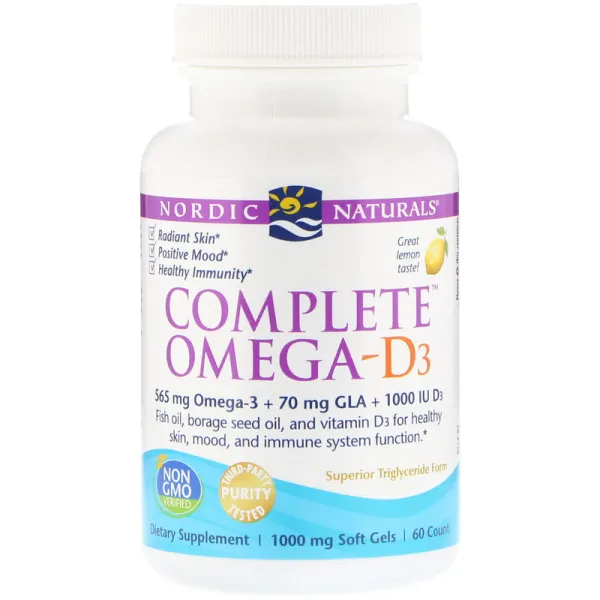 Комплекс Омега-D3 (Complete Omega-D3) 60 капсул зі смаком лимону
