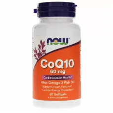 Коэнзим Q10 с рыбьим жиром Омега-3, CoQ10 with Omega-3 Fish Oil, Now Foods, 60 мг, 60 капсул