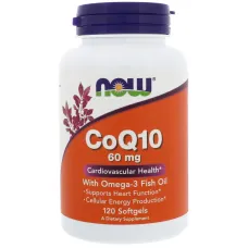 Коэнзим Q10 с рыбьим жиром Омега-3, CoQ10 with Omega-3 Fish Oil, Now Foods, 60 мг, 120 капсул