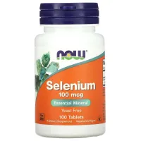 Селен (Selenium), Now Foods, без дрожжей, 100 мкг, 100 таблеток