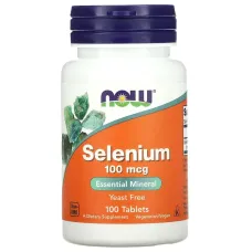 Селен (Selenium), Now Foods, без дрожжей, 100 мкг, 100 таблеток