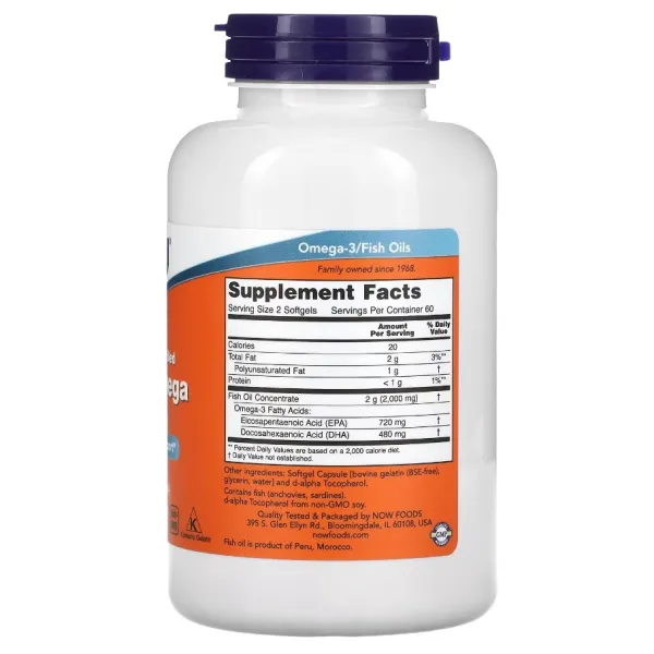 Супер Омега двойная сила (Super Omega EPA), NOW Foods, 360 EPA/240 DHA 240 капсул
