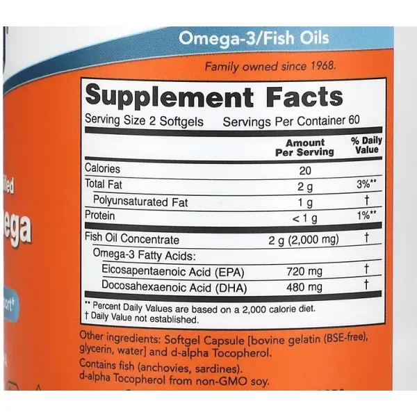 Супер Омега двойная сила (Super Omega EPA), NOW Foods, 360 EPA/240 DHA 240 капсул