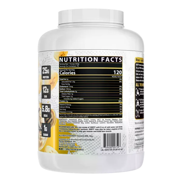 Сироватковий протеїн ізолят Nutrex Isofit 2310 г Bananas Foster