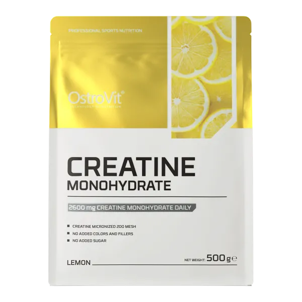 Креатин моногідрат, Creatine Monohydrate, OstroVit, 2600 мг, 500 г лимон